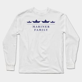 Mariner Family (Seafarer / Paper Boat / Paper Ship / Navy) Long Sleeve T-Shirt